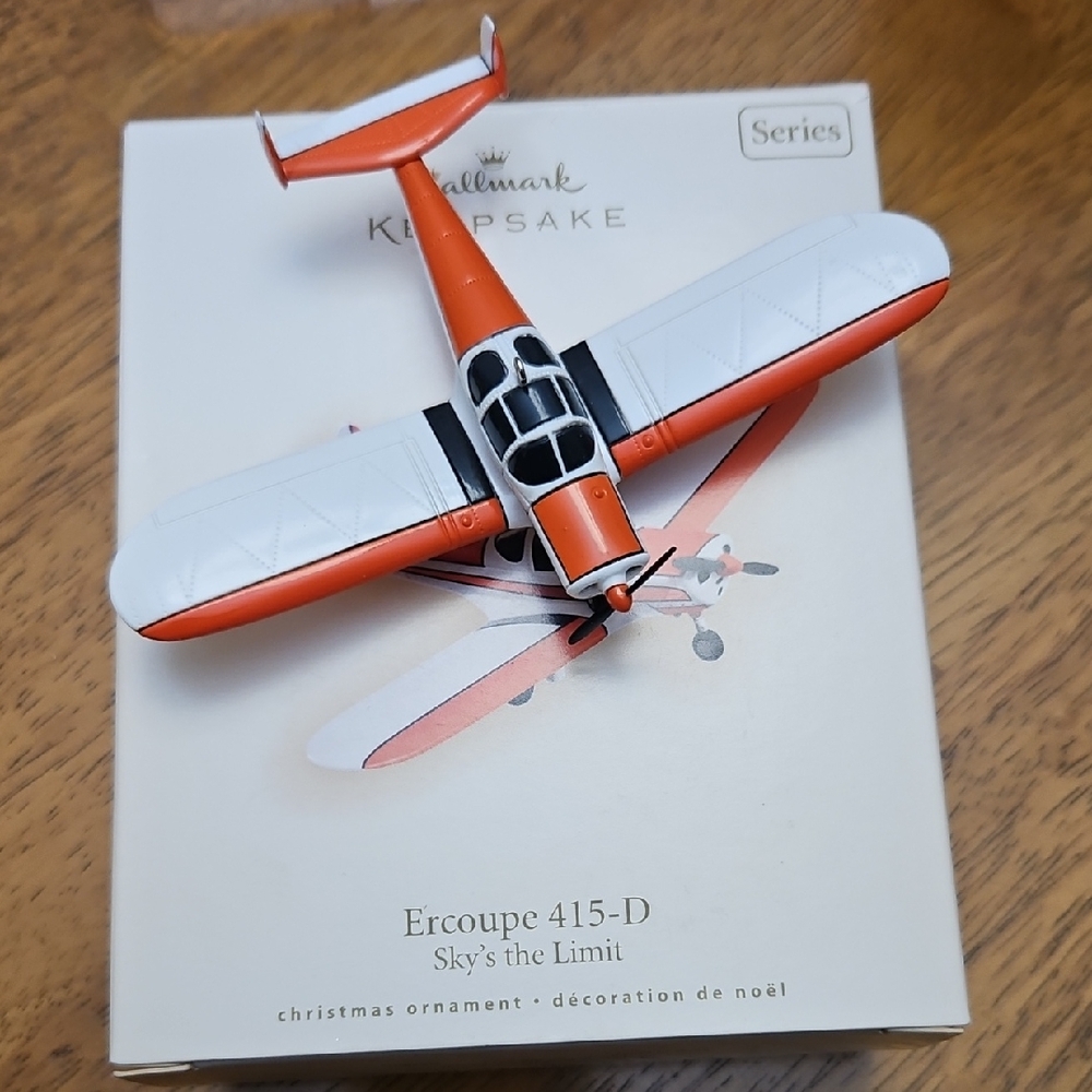 Hallmark Keepsake Ercoupe 415-D Orange and White Ornament